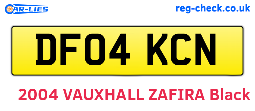 DF04KCN are the vehicle registration plates.