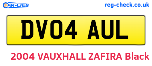 DV04AUL are the vehicle registration plates.