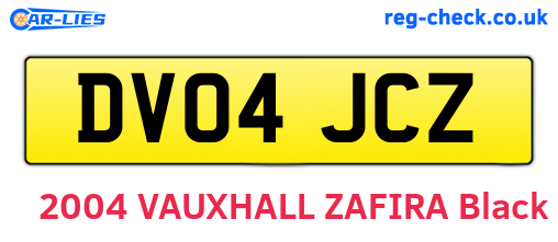 DV04JCZ are the vehicle registration plates.