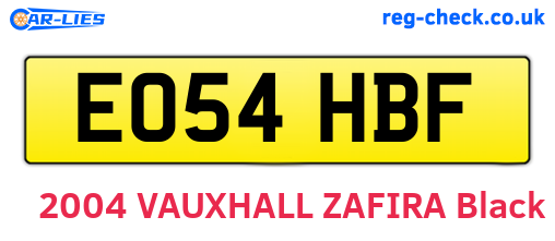 EO54HBF are the vehicle registration plates.