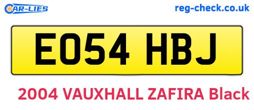 EO54HBJ are the vehicle registration plates.