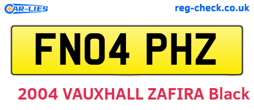 FN04PHZ are the vehicle registration plates.