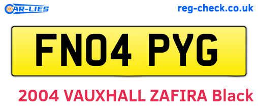 FN04PYG are the vehicle registration plates.