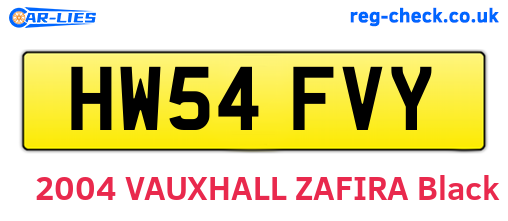 HW54FVY are the vehicle registration plates.