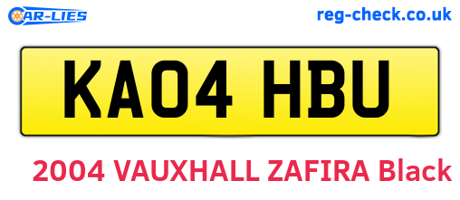 KA04HBU are the vehicle registration plates.