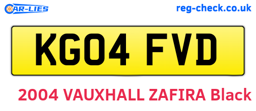 KG04FVD are the vehicle registration plates.
