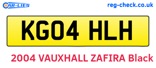 KG04HLH are the vehicle registration plates.