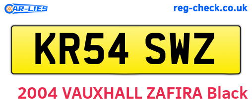 KR54SWZ are the vehicle registration plates.