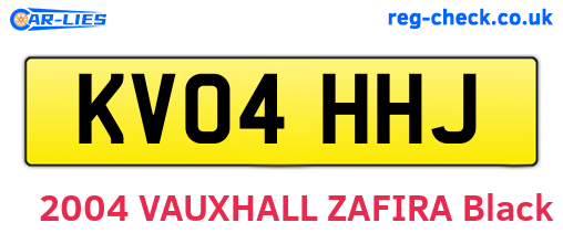 KV04HHJ are the vehicle registration plates.