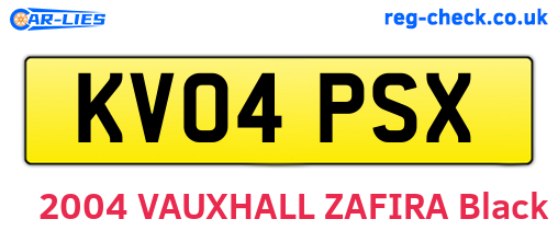 KV04PSX are the vehicle registration plates.