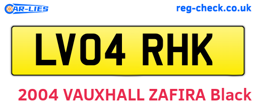 LV04RHK are the vehicle registration plates.