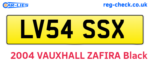 LV54SSX are the vehicle registration plates.