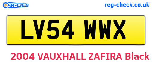 LV54WWX are the vehicle registration plates.