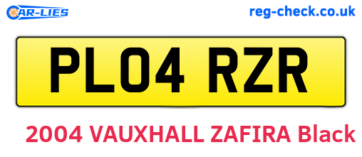 PL04RZR are the vehicle registration plates.