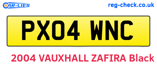 PX04WNC are the vehicle registration plates.