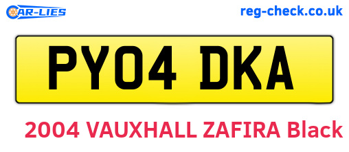 PY04DKA are the vehicle registration plates.