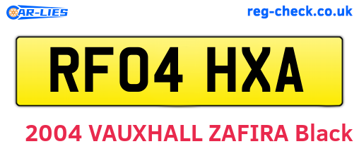 RF04HXA are the vehicle registration plates.