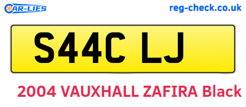 S44CLJ are the vehicle registration plates.