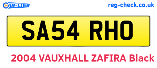 SA54RHO are the vehicle registration plates.