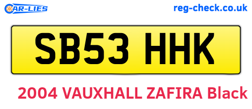 SB53HHK are the vehicle registration plates.