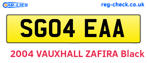 SG04EAA are the vehicle registration plates.