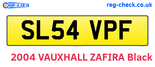 SL54VPF are the vehicle registration plates.