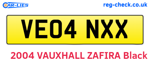 VE04NXX are the vehicle registration plates.