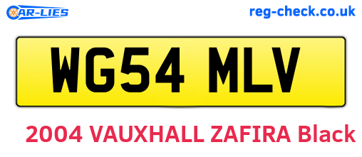 WG54MLV are the vehicle registration plates.