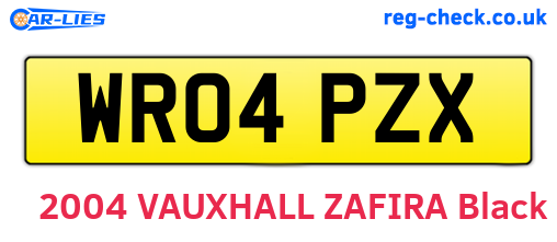 WR04PZX are the vehicle registration plates.
