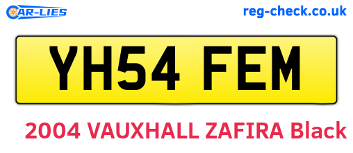 YH54FEM are the vehicle registration plates.