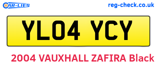YL04YCY are the vehicle registration plates.