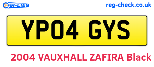 YP04GYS are the vehicle registration plates.