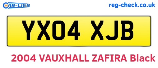 YX04XJB are the vehicle registration plates.