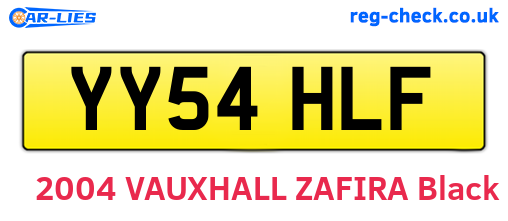 YY54HLF are the vehicle registration plates.