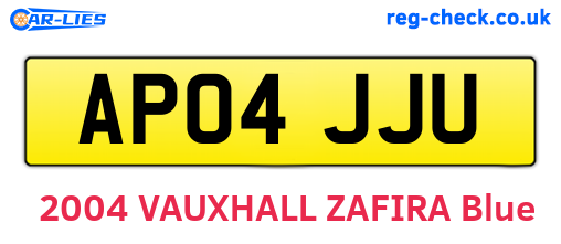 AP04JJU are the vehicle registration plates.