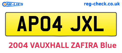AP04JXL are the vehicle registration plates.