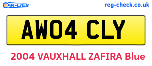AW04CLY are the vehicle registration plates.