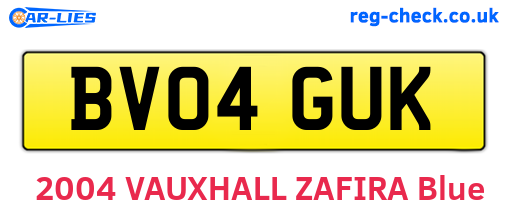 BV04GUK are the vehicle registration plates.
