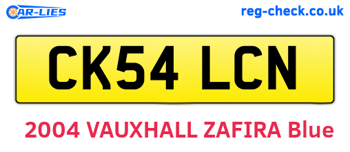 CK54LCN are the vehicle registration plates.