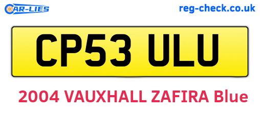 CP53ULU are the vehicle registration plates.