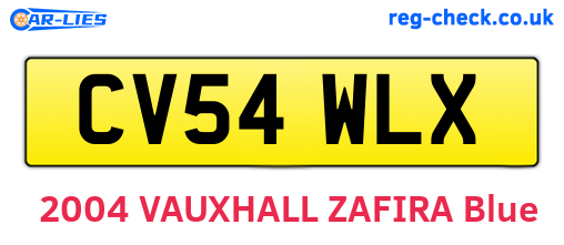 CV54WLX are the vehicle registration plates.
