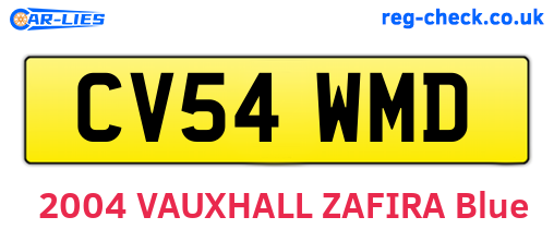 CV54WMD are the vehicle registration plates.