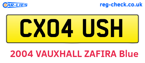 CX04USH are the vehicle registration plates.