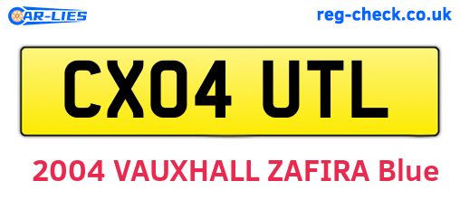 CX04UTL are the vehicle registration plates.