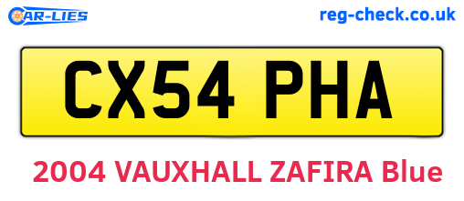 CX54PHA are the vehicle registration plates.