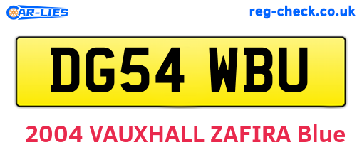 DG54WBU are the vehicle registration plates.