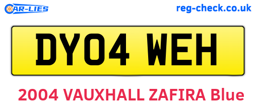 DY04WEH are the vehicle registration plates.