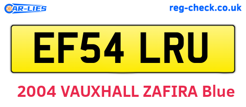 EF54LRU are the vehicle registration plates.
