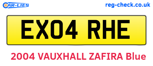 EX04RHE are the vehicle registration plates.