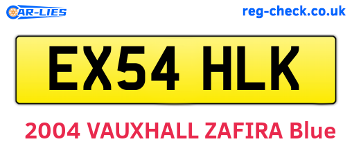 EX54HLK are the vehicle registration plates.